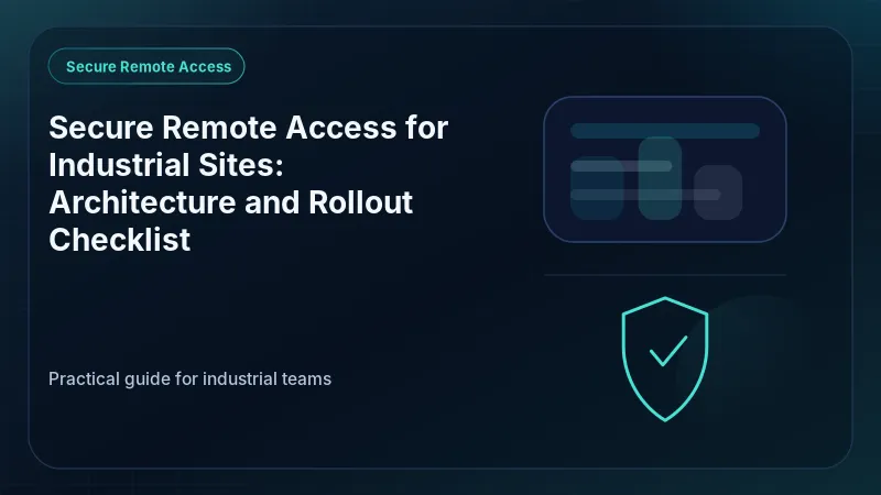 Secure industrial remote access architecture and rollout checklist